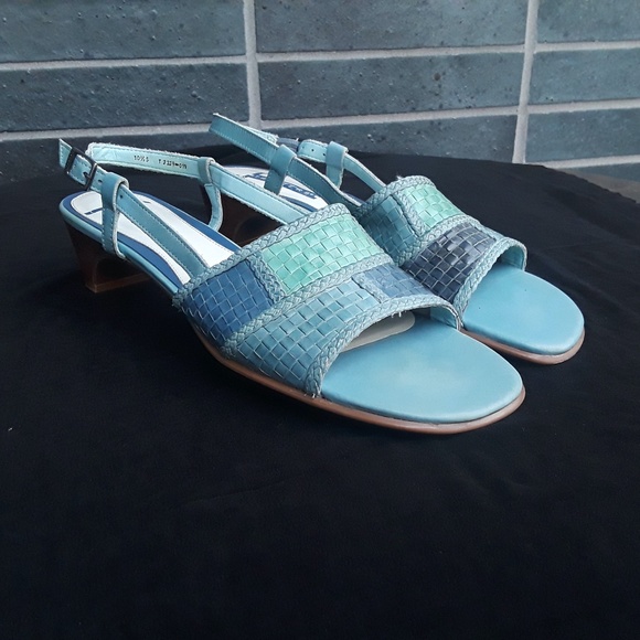 Trotters Leather Sling-back Sandal in Powder Blue - Picture 2 of 12